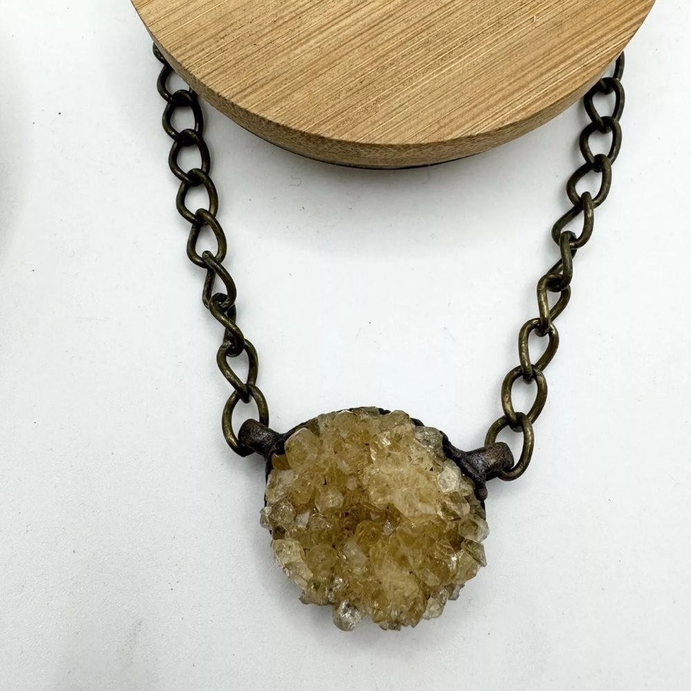 Artisan Nugget Citrine & Copper Necklace